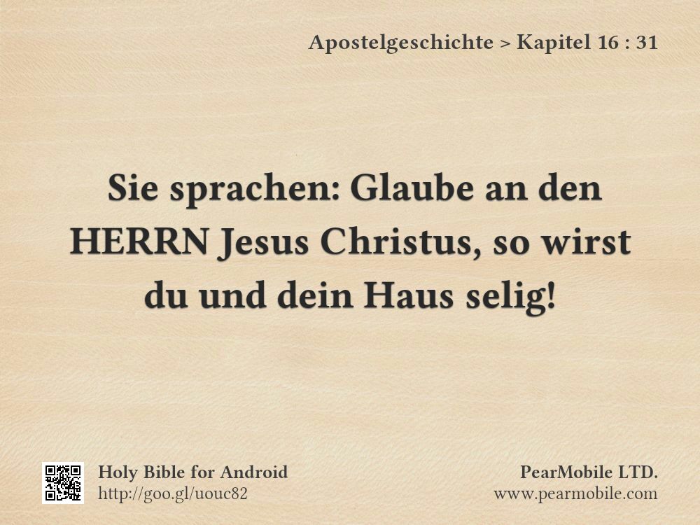 Apostelgeschichte, Kapitel 16:31